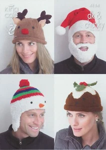 DK & Cuddles Knitting Pattern King Cole Adults Christmas Hats 4114 - Picture 1 of 3