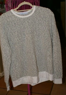 Alternativa Para Hombres GRAN JERSEY CUELLO REDONDO ESTILO GORDITO BLANCO ROTO/NEGRO/AJUSTE Foto 1 de 4