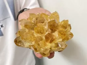A+++1LB Natural Citrine Quartz Cluster Quartz Crystal Vug glomerocrystalline 1pc - Picture 1 of 9