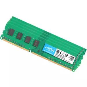 Crucial Kit 16GB (4x 4GB) UDIMM DDR3 1600 1.35V PC3-12800 Non ECC Desktop Memory - Picture 1 of 3