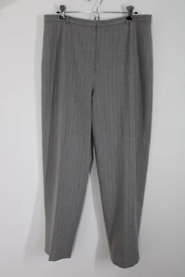 Lands End 16 Gris Rayas Lana Elastizado Cintura Alta Vestido Carrera Pantalones Forrados Foto 1 de 4