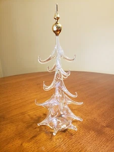 Italy Parise Vetro Hand Blown Glass CHRISTMAS TREE 11"  Clear Perfect Excellent - Picture 1 of 4