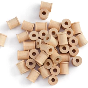 Bulk Package of 200 Unfinished 1/2" Wooden Spools - Picture 1 of 3