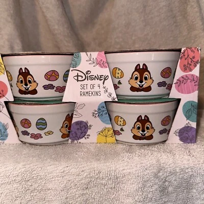 Easter holiday Set of 4 Ramekins Disney chip & dale for baking  - Image 1 of 4