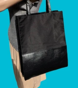 Y's Yohji Yamamoto Black Vinyl & Leather Tote Bag Unisex - Picture 1 of 9