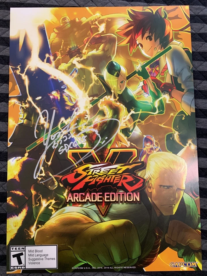 Street Fighter V SDCC 2018 Poster Signed By Yoshinori Ono Autographed Print '18 - Image 1 of 4