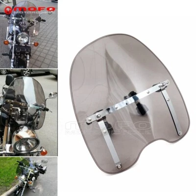 Front Windshield Screen For Suzuki Harley Kawasaki Honda Shadow ACE VT750 VT1100 - Image 1 of 4