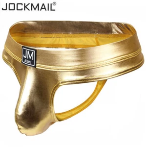 Jockmail Mens Black Faux Leather Sexy Underwear Thong G string T Back Brief 2024 - Picture 1 of 10