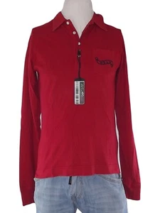 Dsquared 2 Polo Maglia Da Uomo 46 48 M Medium Rosso Cotone Manica Lunga Jersey - Picture 1 of 12