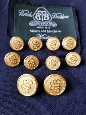 Brooks Brothers Gold Set Waterbury 20mm 15mm Blazer Jacket Replacement Buttons . - Image 1 of 4