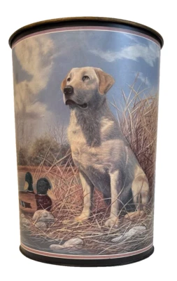 Cesta de basura de metal de campo para perros labrador blanca Andrew Chapman, obra de arte Foto 1 de 4