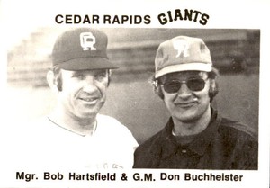 1975 Cedar Rapids Giants TCMA #18 Bob Hartsfield Don Buchheister Baseball Card