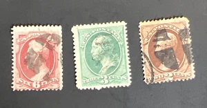 US Scott #146, 147 & 148, Stamp Lot,, 1870 - 73, Used, Hinged - Picture 1 of 5