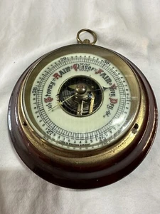 Vintage West German Round Wall Hanging Barometer Unknown Maker 5-1/8" x 5-1/8" - Picture 1 of 9