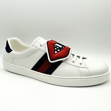 New Gucci Men's Ace Blind For Love White Leather Sneaker 16G/US 16.5 470012 9070