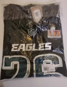 Super Bowl 59 Saquon Barkley Eagles Nike Carbon Black LIX Game Jersey Size L NWT - Picture 1 of 6