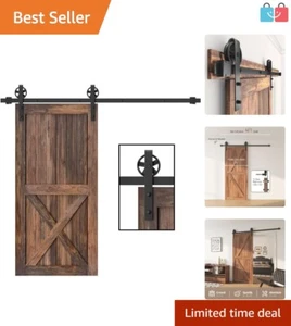 Complete 4FT Barn Door Hardware Kit - Effortless Installation with Rustic Charm - Picture 1 of 11