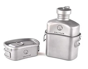 Titanium Canteen Military Mess Kit 1100ml 37oz Capacity with 750ml and 400ml - Picture 1 of 7