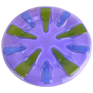 Frances and Michael Higgins Modernist Fused Glass Large Charger, 17" Round 60's - Picture 1 of 4