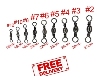 Good Quality Rolling Barrel Swivels Strong Sea Fishing Sizes #2 to #12 Cheap New - Image 1 of 4