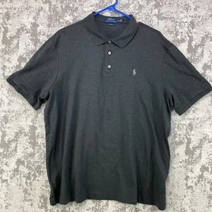 Polo Ralph Lauren Short Sleeve Polo Shirt Men's XL Charcoal Heather Gray Pony - Picture 1 of 9