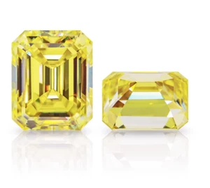 3 Ct Loose Lab Grown CVD Diamond Yellow Emerald Cut VVS1 Clarity GGA Certified - Picture 1 of 8