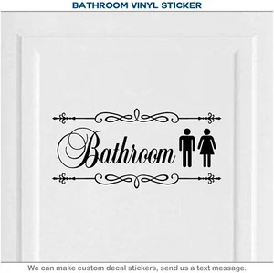 Bath Door Decal, Home Decor, Bathroom Sticker Sign, Vinyl Letters Wall Art, 024 - Picture 1 of 9