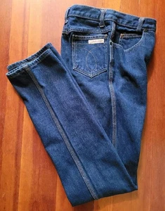 Vintage CALVIN KLEIN 80s BLUE DENIM JEANS Womens SIZE 5 Straight Leg High Rise - Picture 1 of 10
