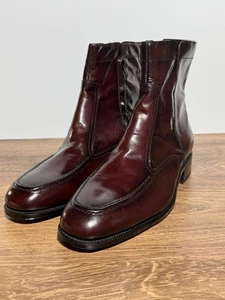 Botas Florsheim Para Hombres Essex Moc Puntera Cremallera Cuero Cereza Cremallera Lateral Talla 10 3E - Imagen 1 de 12