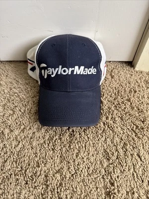 Boné de golfe TaylorMade R7 azul marinho vermelho e branco malha traseira ajustável TMAX Gear PGA - Imagem 1 de 4