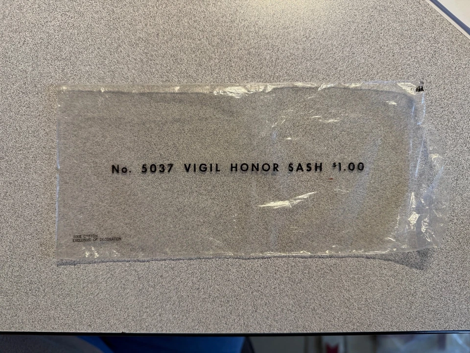 Vigil OA Sash Original Bag $1.00 BSA Issue - Image 1 of 1