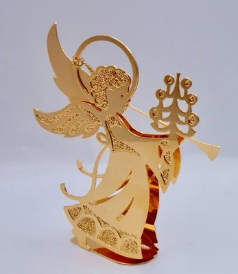 Danbury Mint 1988 HERALD ANGEL Christmas Ornament 23k Gold Plate H85 - Image 1 of 4