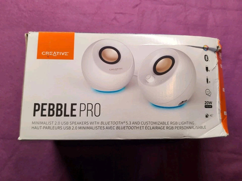 Creative Pebble Pro, PC-Lautsprecher weiß, Klinke, USB-A/C, Bluetooth, Neu - Bild 1 von 1