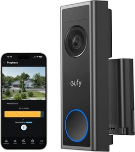 Eufy C31 2K 1080p Smart Video Doorbell with 32GB MicroSD Card - Black NEW - Picture 1 of 9