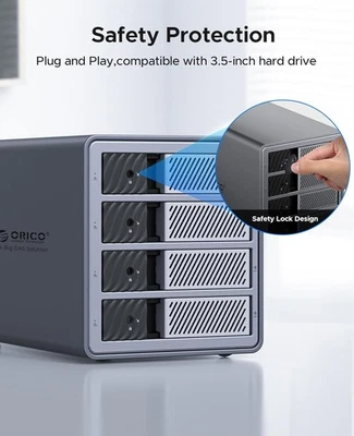 ORICO USB 3.0 Hard Drive Enclosure 4 Bay External Direct Attached Storage 1909S - Image 1 of 4