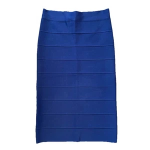 Gonna donna BCBG Max Azria blu navy bondage matita midi media - Foto 1 di 3
