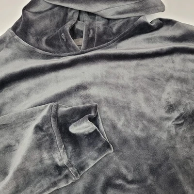 Sudadera con capucha corta suave de terciopelo gris talla L Ugg para mujer Foto 1 de 4