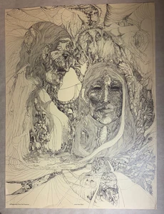 HIPPIE COLLAGE VINTAGE 1960's BLACK & WHITE HEADSHOP POSTER By Nick Hyde -NICE! - Picture 1 of 8