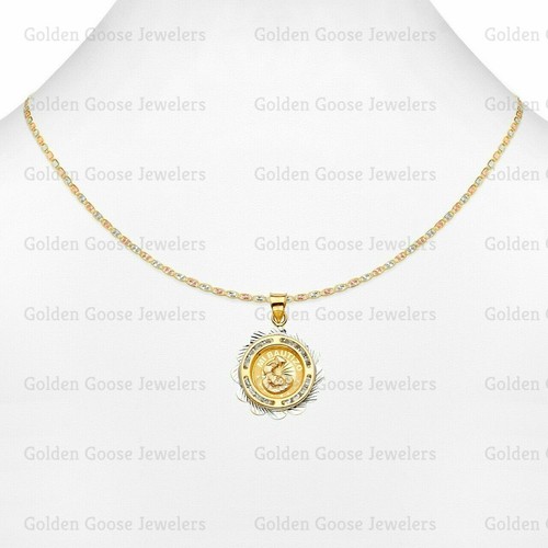 Ciondolo in vero oro bianco o giallo 14 kt con zirconi battesimo catena Valentino