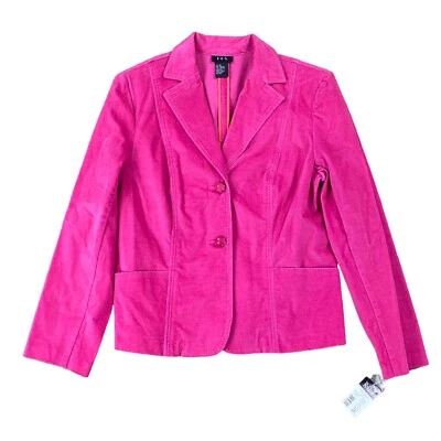 Blazer Mujer RQT Talla 12 Rosa Nuevo con Etiquetas Tiene Bolsillos Carrera Foto 1 de 4