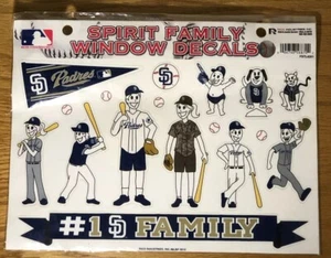 San Diego Padres Family Spirit Decal Sheet Window Stickers Auto Decals Baseball - Picture 1 of 4