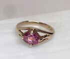 Solid 14k Gold MAINE Pink Oval Tourmaline Ring