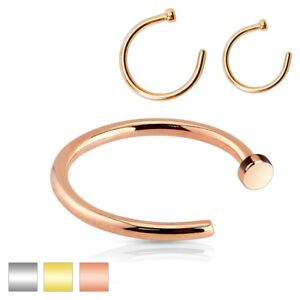 Nose Hoop Ring - Surgical Steel / Rose Gold - Various Gauge / Diameter Available