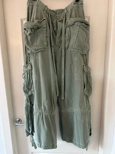 BNWOT Free People Parachute pants trousers XL Heavy cotton linen UK 14 - 20 - Picture 1 of 16
