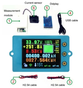 Wireless Battery Monitor Meter DC 120V 100A VOLT AMP AH SOC Remaining Capacity - Bild 1 von 11