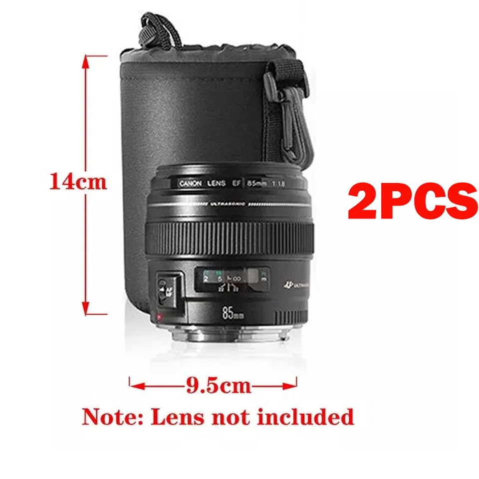 2x S-XL DSLR Cámara Len Estuche Bolsa Cubierta Neopreno Para Canon Nikon Sony Foto 1 de 4