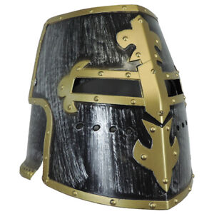 Adult Knight Crusader Templar Costume Helmet w/ Moving Visor