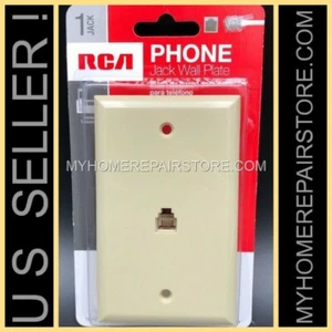 US SELLER ! FREE S&H ! —IVORY— RCA —FLUSH MOUNT—WALL PLATE —TELEPHONE—PHONE JACK - Picture 1 of 11