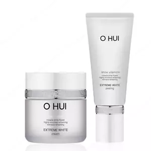 OHUI Extreme White Cream 50ml-Dark spot+Bright Peeling 60ml-Exfoliates Dead Skin - Picture 1 of 19