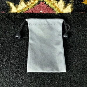 3 X 2.5" Silky Gray Micro Fiber Bag With Drawstring Closer *New* - Picture 1 of 2